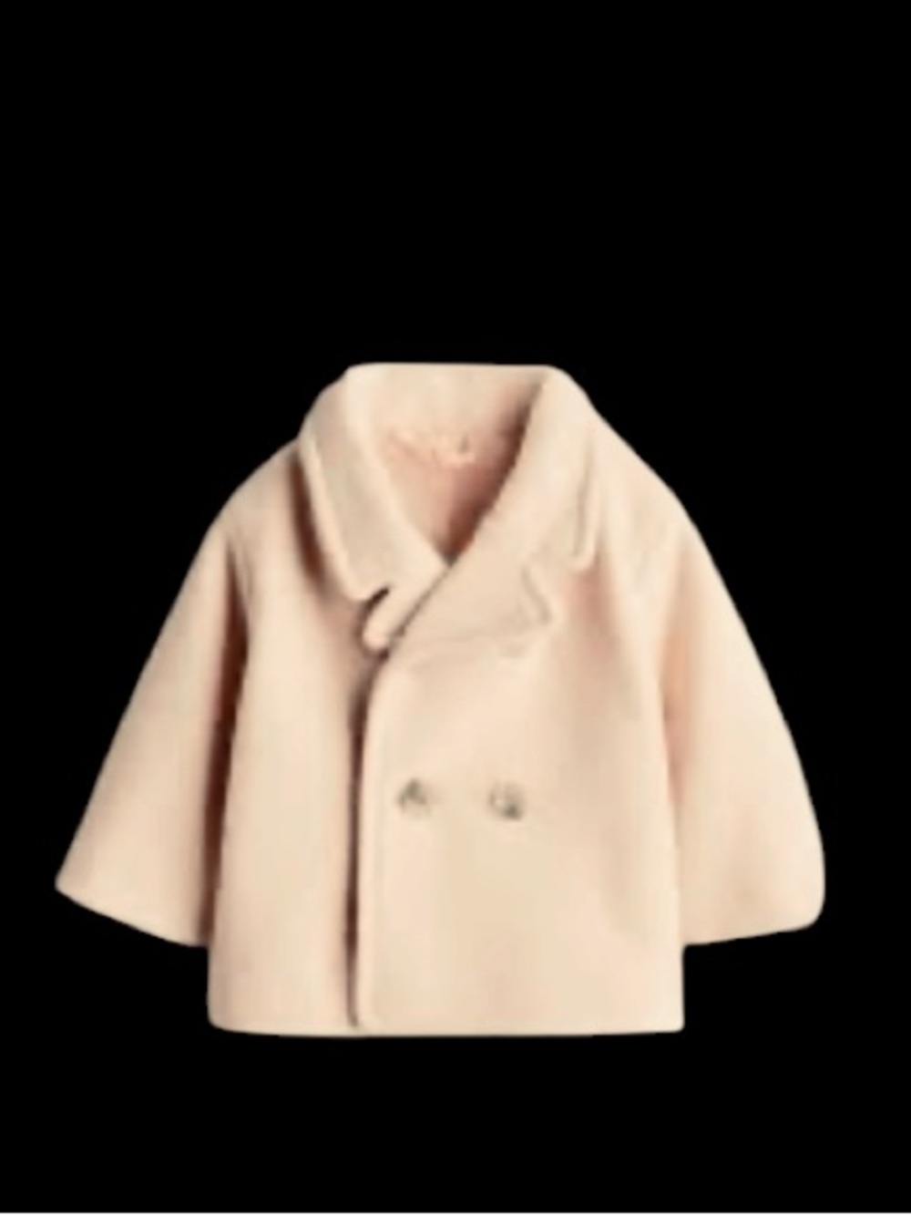 H&M Girls Soft Light Baby Pink Double Breasted Trench Pea Coat Sz 2T